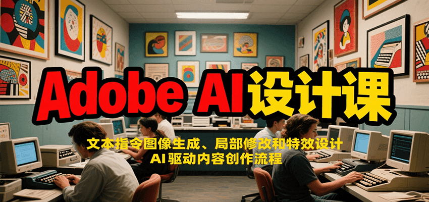 Adobe AI设计课：文本指令图像生成、局部修改和特效设计，AI驱动内容创作流程-资源V站
