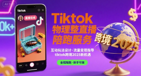 Tiktok物理整蛊直播陪跑服务-tiktok跨境2025-资源V站