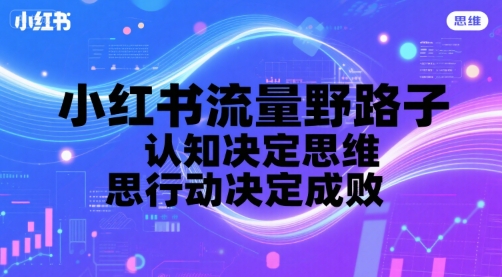 小红书流量野路子，认知决定思维，思维决定行动，行动决定成败-资源V站
