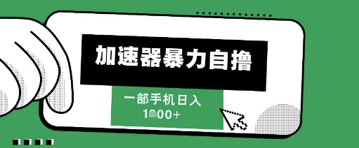 205新风口，加速器暴力自撸，单机日入1k+【揭秘】-资源V站