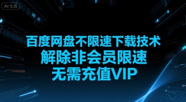 百度网盘不限速下载技术，解除非会员限速，无需充值VIP-资源V站