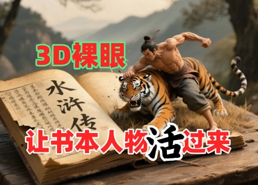 书本人物裸眼3D视频，新的玩法，流量超猛，保姆级教程-资源V站