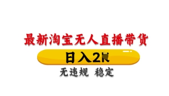 最新淘宝无人直播带货，日入数张，不违规不封号，独家技术，操作简单【揭秘】-资源V站