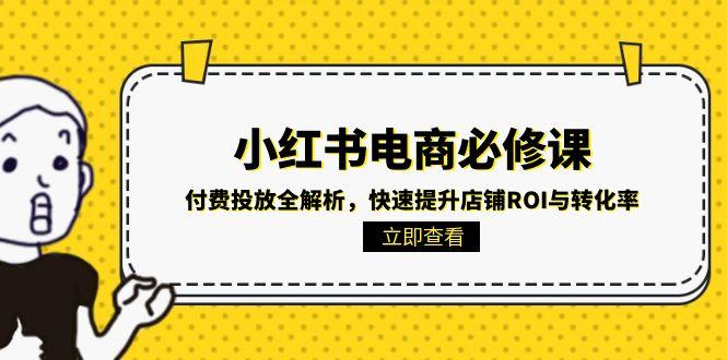 小红书电商必修课：付费投放全解析，快速提升店铺ROI与转化率-资源V站