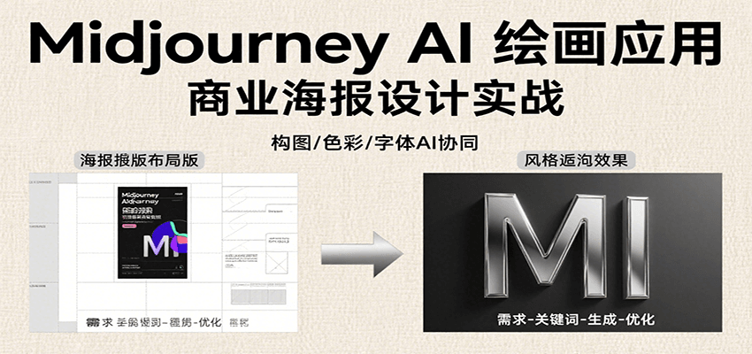 Midjourney AI绘画应用，关键词指令解析、漫画头像制作、海报设计、3D人物生成等-资源V站