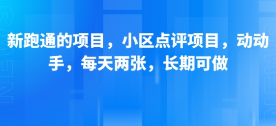 新跑通的项目，小区点评项目，动动手，每天两张，长期可做-资源V站