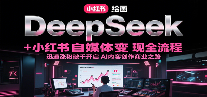 DeepSeek绘画+小红书自媒体变现全流程，迅速涨粉破千开启AI内容创作商业之路-资源V站