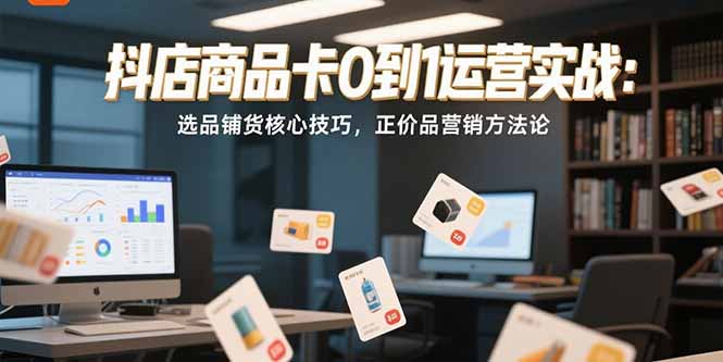 抖店商品卡0到1运营实战：选品铺货核心技巧，正价品营销方法论-资源V站