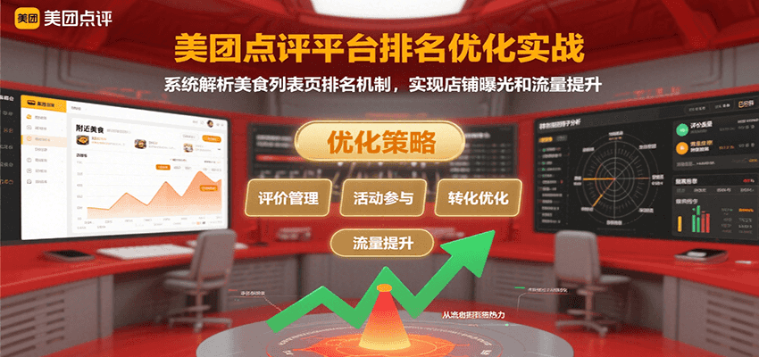 美团点评平台排名优化实战，系统解析美食列表页排名机制，实现店铺曝光和流量提升-资源V站