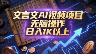 文言文AI视频项目，无脑操作，日入1K以上-资源V站