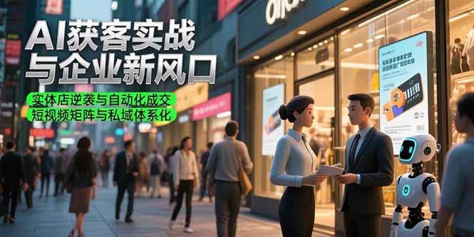 AI获客实战与企业新风口，实体店逆袭与自动化成交 短视频矩阵与私域体系化-资源V站