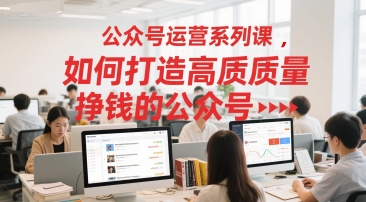 公众号运营系列课，如何打造高质量挣钱的公众号-资源V站