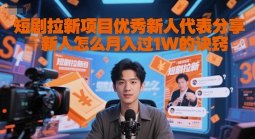 短剧拉新项目优秀新人代表分享新人怎么月入过1W的诀窍-资源V站