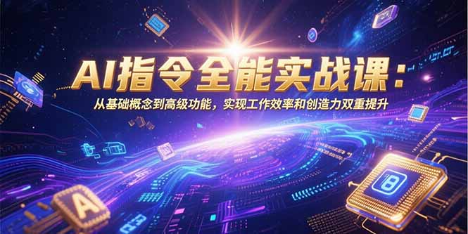 AI指令全能实战课：从基础概念到高级功能，实现工作效率和创造力双重提升-资源V站