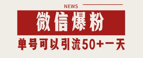 微信爆粉，私域暴力引流打法日引千粉 单号日进50+【揭秘】-资源V站