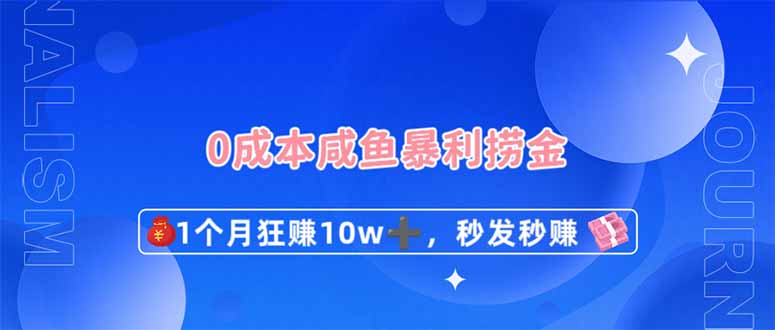 0成本闲鱼暴利捞金，1个月狂赚10W+，秒发秒赚新玩法-资源V站