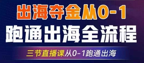 2025出海夺金从0-1跑通出海全流程，三节直播课从0-1跑通出海，教你用AI跑通全流程-资源V站