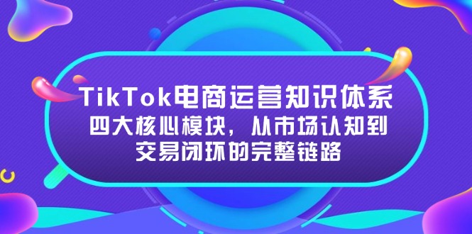TikTok电商运营知识体系：四大核心模块，从市场认知到交易闭环的完整链路-资源V站