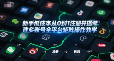 新手低成本从0到1注册并搭建多账号全平台矩阵操作教学，手机号-邮箱-IP-工具-资源V站