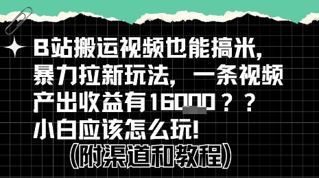 b站掘金计划？搬运视频也能挣拉新的收益，小白应该怎么玩！-资源V站