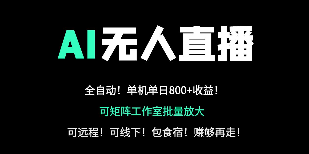 24小时自动带货！AI无人直播副业日赚800+，轻资产创业首选-资源V站