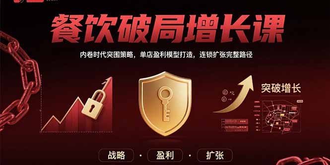 餐饮破局增长课：内卷时代突围策略，单店盈利模型打造，连锁扩张完整路径-资源V站