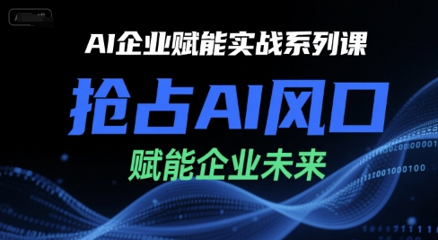 AI企业赋能实战系列课，抢占AI风口，赋能企业未来-资源V站