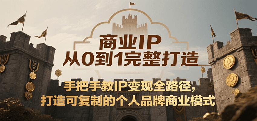商业IP从0到1完整打造，手把手教IP变现全路径，打造可复制的个人品牌商业模式-资源V站