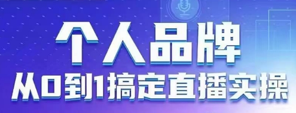 个人品牌：从0到1搞定直播实操，用直播为你的个人品牌赋能，六大实操板块，放大个人影响力-资源V站