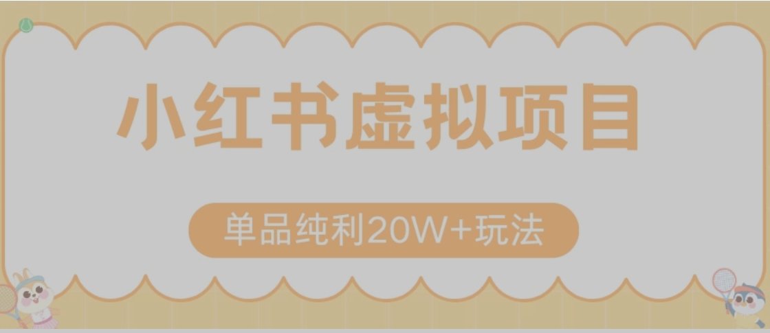 小红书卖虚拟产品，单品纯利20W+玩法分享（节系列课程）-资源V站