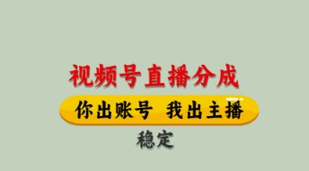 视频号直播分成，全程托管招募，单月轻松变现8k【揭秘】-资源V站