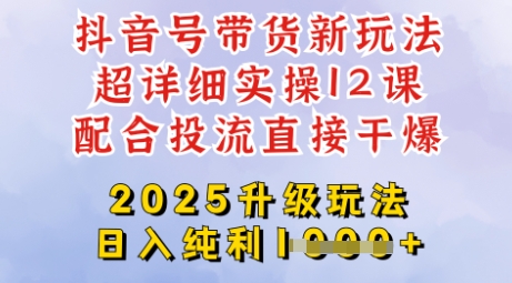 2025全新升级抖音带货玩法，一天纯利四位数，从剪辑到选品再到发布投流，超详细玩法揭秘-资源V站