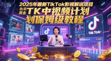 2025年最新TikTok影视解说项目，新手也能挣美金，TK中视频计划保姆级教程-资源V站