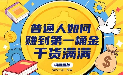 普通人如何賺到第一桶金，干货满满，操作方法及步骤-资源V站
