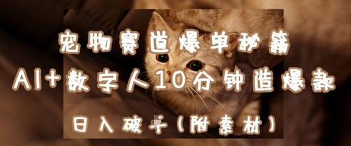宠物赛道爆单秘籍：AI+数字人10分钟造爆款，日入1k-资源V站