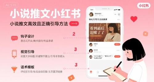 小说推文小红书高转化引导方法实操课，小说推文高效且正确引导方法-资源V站