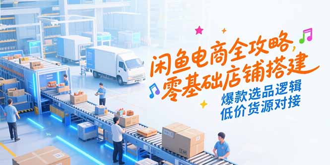 闲鱼电商全攻略，零基础店铺搭建，爆款选品逻辑，低价货源对接-资源V站