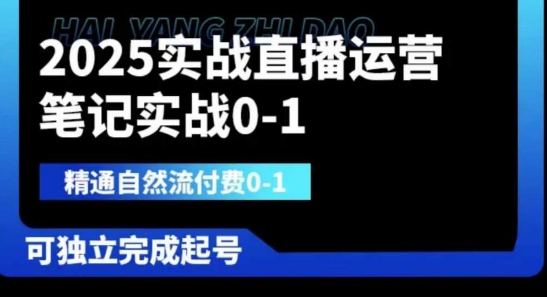 2025实战直播运营0-1，精通自然流付费0-1，可独立完成起号-资源V站