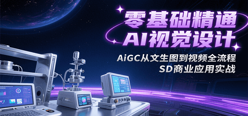 零基础精通AI视觉设计，AiGC从文生图到视频全流程，SD商业应用实战-资源V站