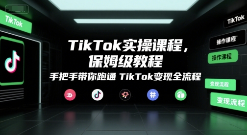 TikTok实操课程，保姆级教程，手把手带你跑通TikTok变现全流程-资源V站