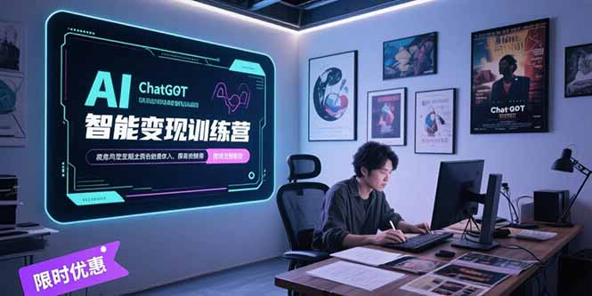 AI智能变现训练营，ChatGPT写作变现，电影解说制作，图文带货方法论-资源V站