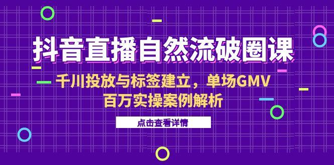 抖音直播自然流破圈课-6月，千川投放与标签建立，单场GMV百万实操案例解析-资源V站