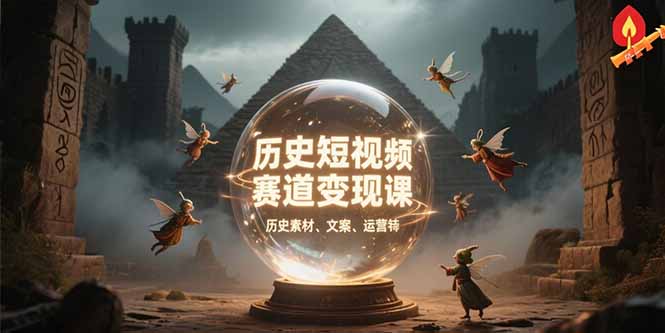 历史短视频赛道变现课，百集素材库应用，文案剪辑技巧，账号运营全案-资源V站