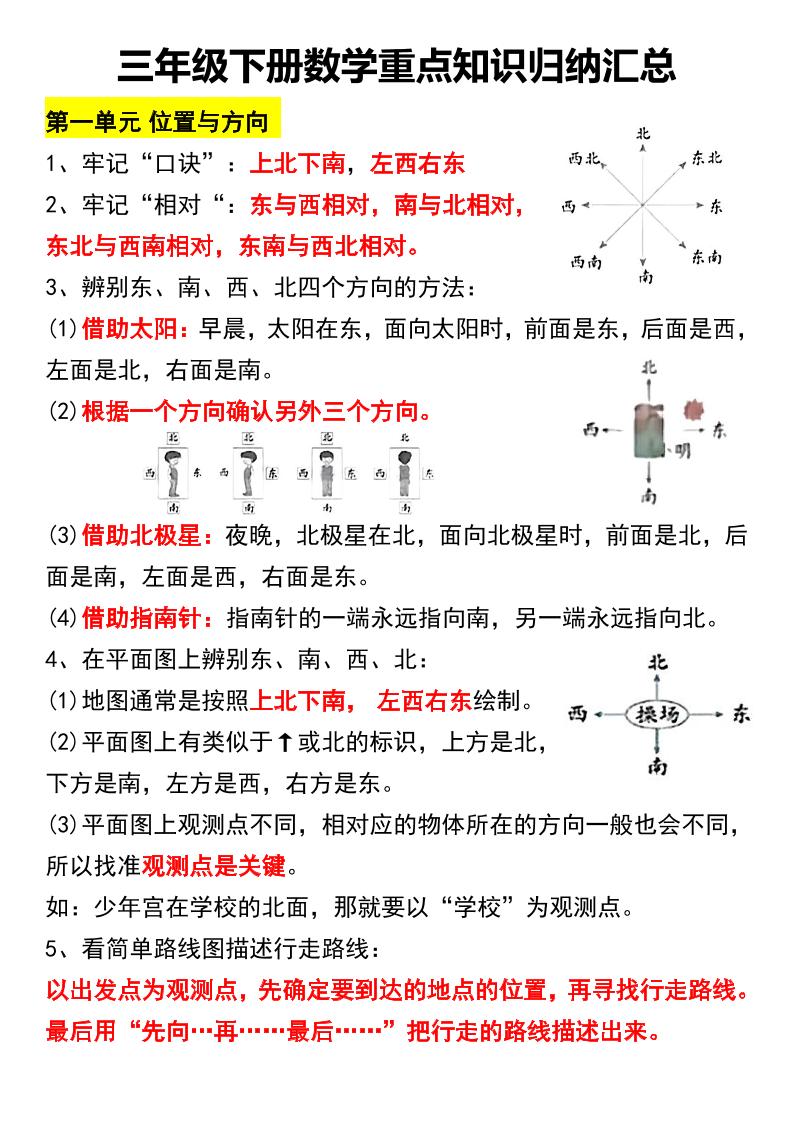 三下数学重点知识归纳汇总-资源V站