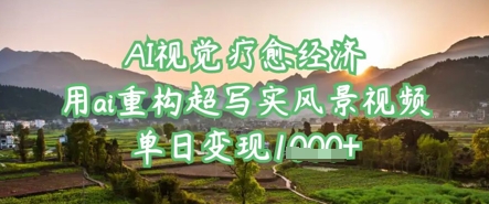 AI视觉疗愈经济：用ai重构超写实风景视频，单日变现多张-资源V站