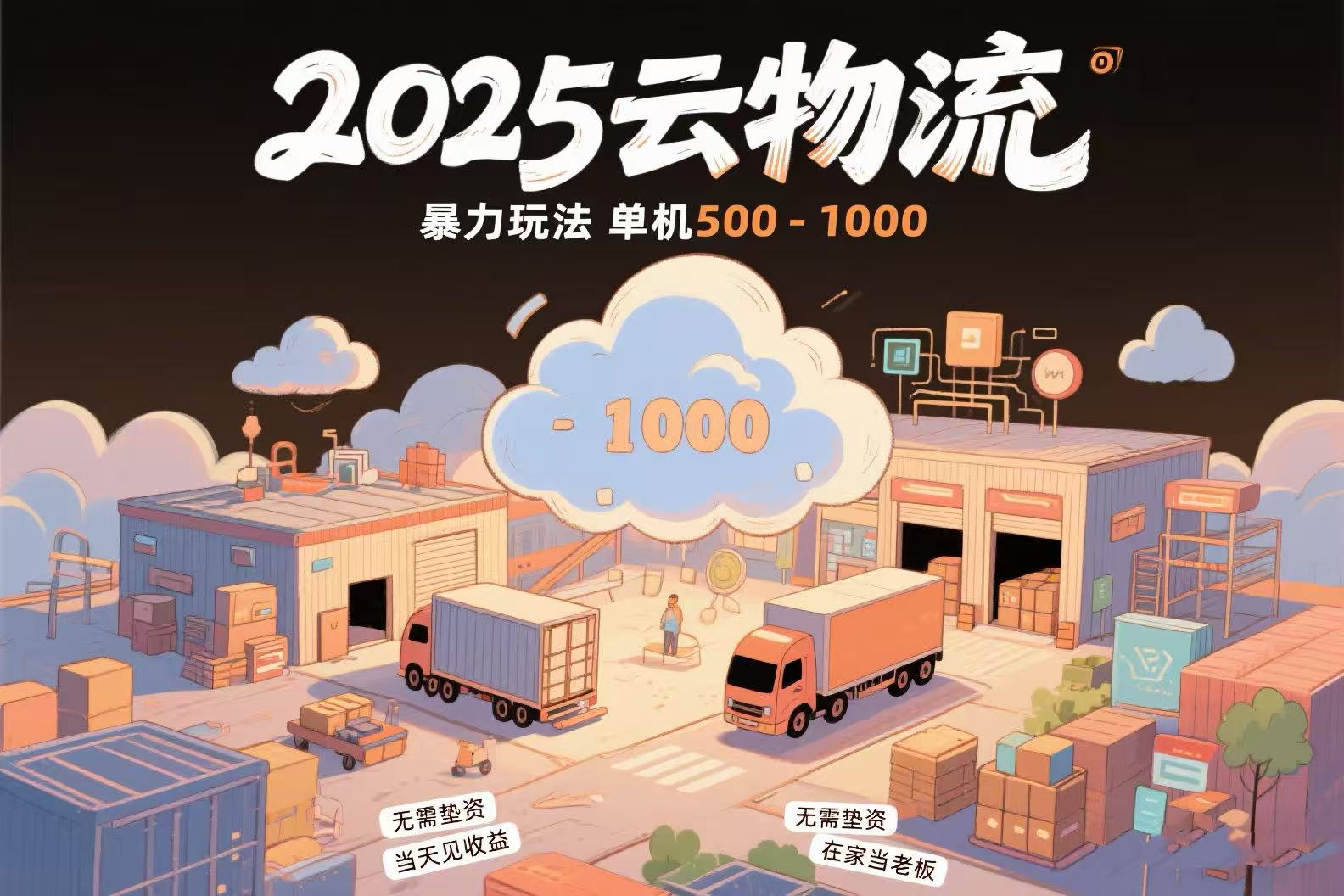 云物流赚差价，项目纯利润500~1000，无需垫资，当天到账。不需要有车，…-资源V站