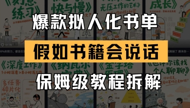 最新爆款拟人化书单玩法，假如书籍会说话，保姆级教程-资源V站
