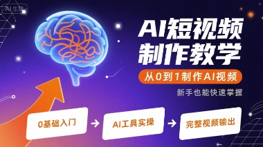 AI短视频制作教学，从0到1制作AI视频-资源V站