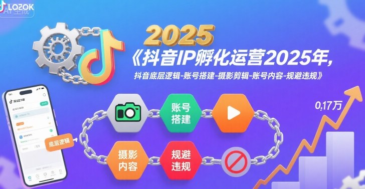 抖音IP孵化运营2025年，抖音底层逻辑-账号搭建-摄影剪辑-账号内容-规避违规-资源V站