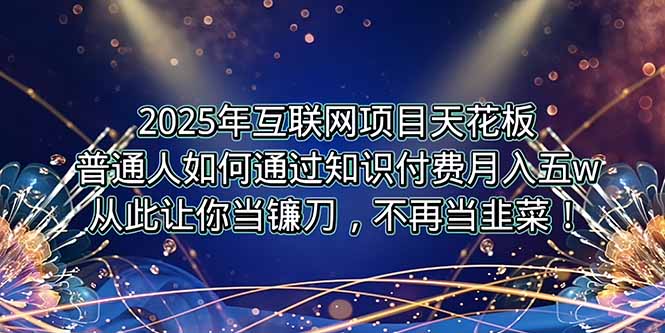 2025年互联网项目天花板，普通人如何通过卖项目实现逆风翻盘，月入5W＋！-资源V站